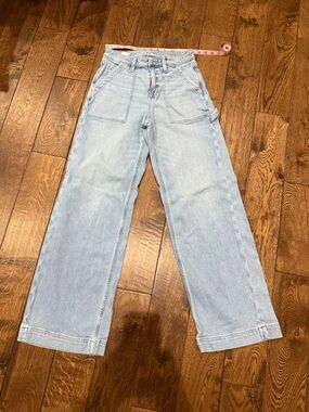 American Eagle Outfitters Light Blue High-Rise Wide Leg Jeans